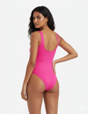 Veera -Bright pink monokini with zipper